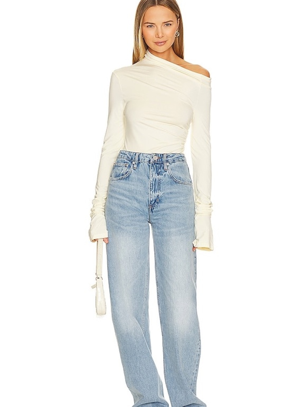 SNDYS Nyah long sleeve cream bodysuit